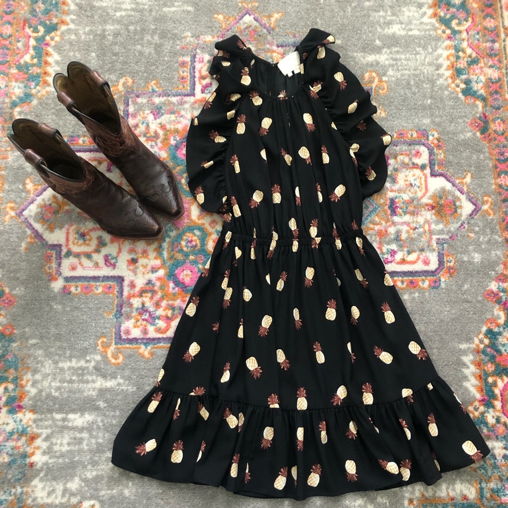 Kate Spade New York Pineapple Ruffle Dress 00